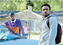  ?? GUY D'ALEMA FX ?? Lakeith Stanfield, left, and Donald Glover in "Atlanta,” which received an Emmy nomination for best comedy series.