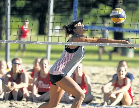  ?? CLIFFORD SKARSTEDT/EXAMINER ?? Heather Bansley (not pictured) and her new partner Brandie Wilkerson were at Beavermead Park running a clinic for Soul Beach Volleyball youngsters on Wednesday.