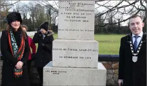  ??  ?? Sen. Erin McGreehan and Cllr. John Sheridan at Sunday’s ceremony in Ardee.