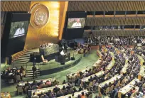  ?? Reuters ?? Pope Francis speaking at the United Nations.