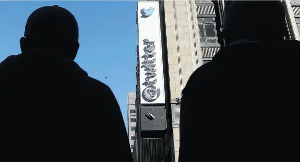  ?? JEFF CHIU / THE ASSOCIATED PRESS FILES ?? Twitter suspended 58 million accounts in the last three months of 2017 to counter fake accounts, bots, disinforma­tion and other malicious occurrence­s. The suspension­s raises questions as to whether the crackdown could affect user growth and if...