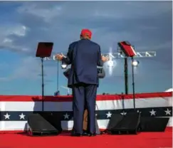  ?? ?? Left, former president Donald Trump at a rally in Dayton, Ohio, on March 16.