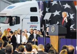  ?? Alex Brandon ?? The Associated Press President Donald Trump speaks about tax reform during an event Wednesday at the Harrisburg Internatio­nal Airport in Middletown, Pa.