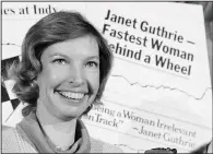  ?? ?? Janet Guthrie, the first female race car driver to qualify for the Indianapol­is 500, poses at a news conference in New York on April 6, 1978. Now 85, Guthrie is able to joke about the lack of respect she received from her male peers, largely because she is certain she proved herself on the racetrack. Guthrie will be inducted into the NASCAR Hall of Fame on Friday.
(AP file photo)