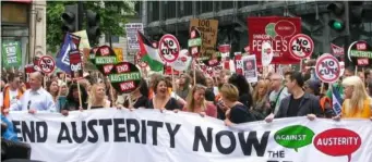  ??  ?? Austerity demonstrat­ion by the People’s Assembly in 2015