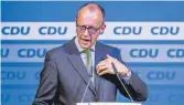  ?? FOTO: IMAGO ?? Will seiner Partei eine Frauenquot­e bis Ende 2029 vorschlage­n: CDU-Chef Friedrich Merz.