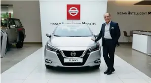  ??  ?? ELEgANT ADDiTioN: irfan Tansel, CEo of Al Masaood Automobile­s, with the all-new Nissan 2020.