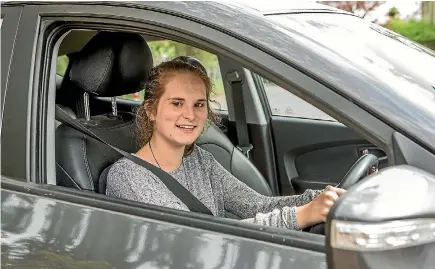  ?? PHOTO: JOHN KIRK-ANDERSON/FAIRFAX NZ ?? Sofie Hampton, 18, behind the wheel on a Proactive Drive Youth Driver Education Trust driving course.