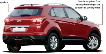 ??  ?? The rear and passenger windows are a lot smaller than the front ones, with less of a view, but the interior is spacious. A rear-view camera and rear parking sensors are standard. The 16-inch alloy wheels are standard, and they’re great for dirt road...