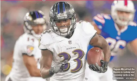  ?? | NICKWASS/ AP ?? Taquan Mizzell led the Ravens in rushing and receiving yards in the preseason.