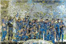  ?? Picture: ROBERT CIANFLONE/GETTY IMAGES ?? CHAMPIONS: Mumbai Indians celebrate winning the final of the Vivo Indian Premier League Season 12 in 2019 against Chennai Super Kings at the Rajiv Gandhi Internatio­nal Cricket Stadium in Hyderabad.