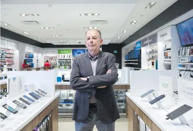  ?? NATHAN DENETTE / THE CANADIAN PRESS ?? “Standing still means you’re just going to be another zombie retailer,” says Charles Brown, president of The Source, seen here at one of the chain’s revamped locations in Toronto.