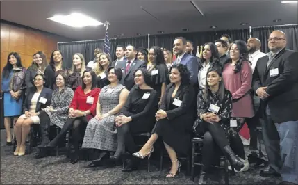  ?? Diego Mendoza-moyers / Times Union ?? Forty of the most accomplish­ed Latinos under 40-years-old came together at the Empire State Plaza on Thursday to be honored by the Hispanic Coalition of New York.