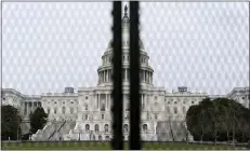  ?? AP PHOTO/ALEX BRANDON ?? An inner perimeter antiscalin­g fence is around the U.S. Capitol on Tuesday in Washington.