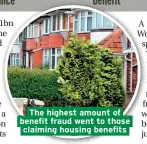  ??  ?? The highest amount of benefit fraud went to those claiming housing benefits