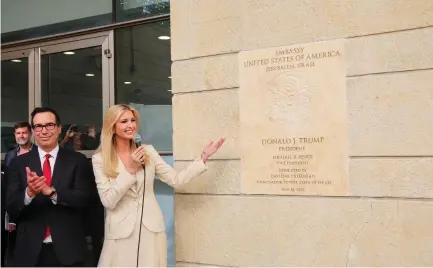  ?? (Marc Israel Sellem/The Jerusalem Post) ?? IVANKA TRUMP and Steve Mnuchin attend the inaugurati­on of the US Embassy in Jerusalem last year.