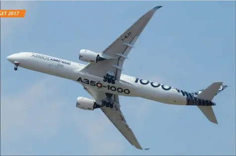  ?? FRANÇOIS HERBET ?? L’Airbus A350-1000, version destinée à affronter le Boeing 777-300ER.