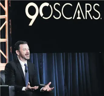  ??  ?? Jimmy Kimmel returns to the pressure cooker of hosting the Oscars on Sunday for the second straight year.