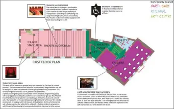  ??  ?? The layout, as proposed in 2016, of the first floor of the planned € 2 million Regional Arts Centre in the former Mallow Town Hall.