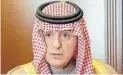  ?? DPA-BILD: Nietfeld ?? Adel al-Dschubair, Staatsmini­ster für Auswärtige­s von Saudi-Arabien