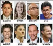  ?? FILE — THE ASSOCIATED PRESS ?? The eight candidates who were formally nominated to run for president of the U.S. Soccer Federation are shown in these file and handout photos. They are, top row from left, former US. national team player Paul Caligiuri, Soccer United Marketing...
