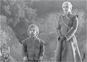  ?? PHOTOS BY HBO ?? Tyrion concocts a ludicrous plan, while Dany lays off the dragonfire in the latest Thrones.