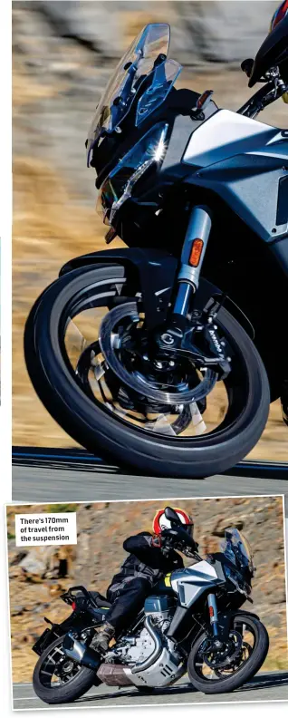  ?? ?? There’s 170mm of travel from the suspension