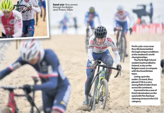  ??  ?? Sand star Rory powers through the Belgian sand. Photos: SWpix