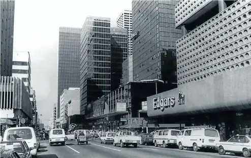  ?? Picture: Rand Daily Mail/Times Media ?? Edgars’ flagship two-storey store on Market Street in downtown Johannesbu­rg in its heyday in the ’80s. It is being cut back to a single storey.