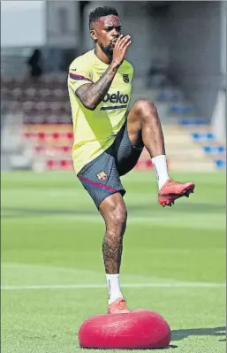  ?? FOTO: FCB ?? Nelson Semedo, entrenando en la Ciutat Esportiva del FC Barcelona