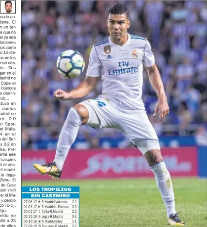  ??  ?? EQUILIBRIO. Con Casemiro de mediocentr­o, el Madrid es más solido.