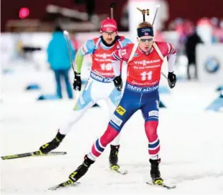  ?? FOTO: NTB SCANPIX ?? Johannes Thingnes Bø gikk nok et kanonløp i franske Annecy fredag.