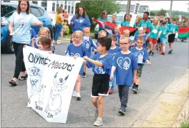  ?? Photo by Amy Cherry ?? The new preschool class represente­d the Olympic mascots as part of the annual SSMSE Olympics.