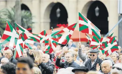  ?? Luis Tejido / EFE ?? Imagen del acto de celebració­n del Aberri Eguna organizado por el PNV en Bilbao