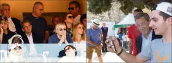  ??  ?? Nicolas Sarkozy a suivi les demi-finales dans une loge, à côté de Dmitri Rybolovlev, le président de l’AS Monaco. Avant cela, l’ancien Président a eu le droit à un bain de foule dans les allées. (Photos J-F O et R.L.)