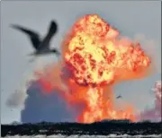  ?? REUTERS ?? The Spacex Starship SN9 explodes into a fireball in Boca Chica, Texas, on Tuesday.