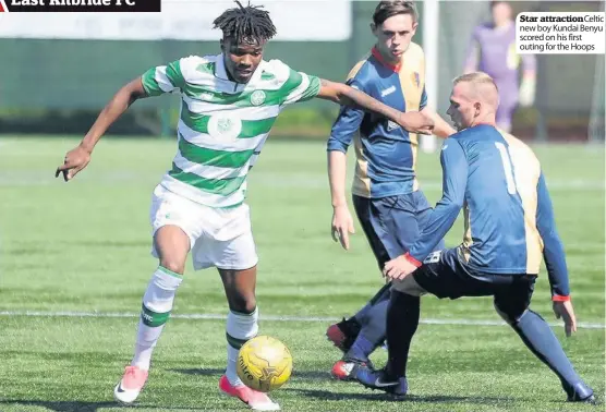  ??  ?? Star attraction­Celtic new boy Kundai Benyu scored on his first outing for the Hoops