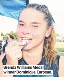  ?? ?? Brenda Williams Medal winner Dominique Carbone.