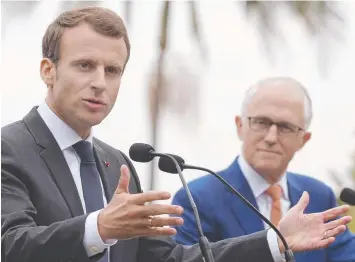  ??  ?? Deakin University will collaborat­e with French research institutio­ns and the University of Tasmania on a new internatio­nal cancer research laboratory under an agreement between French President Emmanuel Macron and Australian Prime Minister Malcolm...