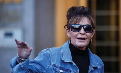  ?? ?? Palin exits a courthouse in New York during her defamation lawsuit against the New York Times. Photograph: Eduardo Muñoz/Reuters