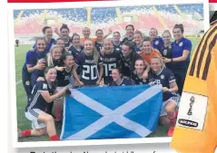  ??  ?? Party time Lee Alexander (middle row, far right) celebrates with Scotland in Albania