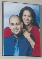  ??  ?? Family photo of the Saint-Ange parents, left, hang on the wall in the rented house. Ryan Saint-Ange, right, was murdered five years ago.