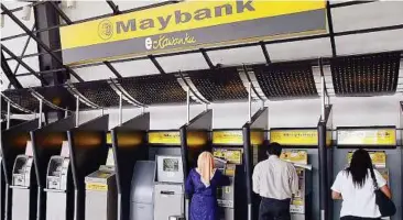  ??  ?? Good surprise: Maybank posts a 17.9% year-on-year jump in net profit to RM1.35bil in the first quarter supported by sustained revenue growth across all business pillars.