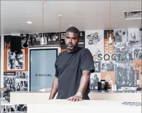  ?? The Whitaker Group ?? James Whitner, CEO and founder of The Whitaker Group, inside the new beSocial space on Penn Avenue in East Liberty. BeSocial, a free space for community events, is connected to Whitner's Social Status streetwear stores.