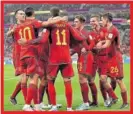  ?? ?? España celebra uno de sus goles.