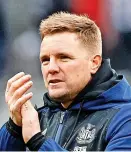  ?? ?? Newcastle boss Eddie Howe