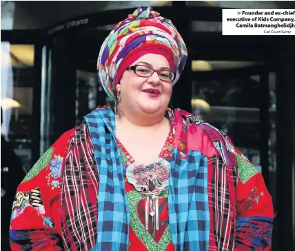  ?? Carl Court/Getty ?? Founder and ex-chief executive of Kids Company, Camila Batmanghel­idjh