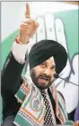  ?? Tashi Tobgyal ?? Navjot Singh Sidhu at the Congress headquarte­rs in Delhi on Monday.