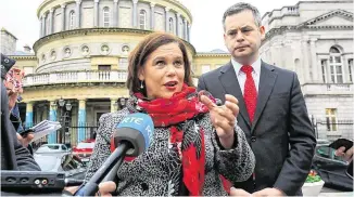  ?? PHOTO: GARETH CHANEY/COLLINS ?? Promises: Sinn Féin leader Mary Lou McDonald with finance spokesman Pearse Doherty.