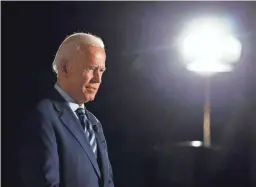  ?? CHARLIE NEIBERGALL/AP ?? Democratic presidenti­al candidate Joe Biden, shown this week in Des Moines, wants to tweak “Obamacare” — but columnist Jon Gabriel questions whether voters can trust what the former vice president says.